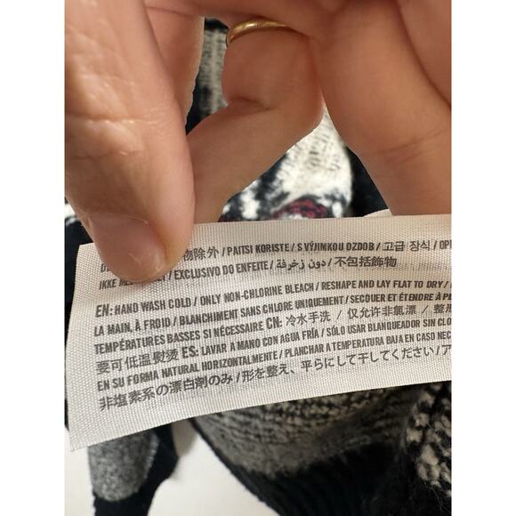 A&F Wool Blend Aztec Shawl Neck Oversized Cardigan *Flaw Southwestern Cozy M - Picture 8 of 10